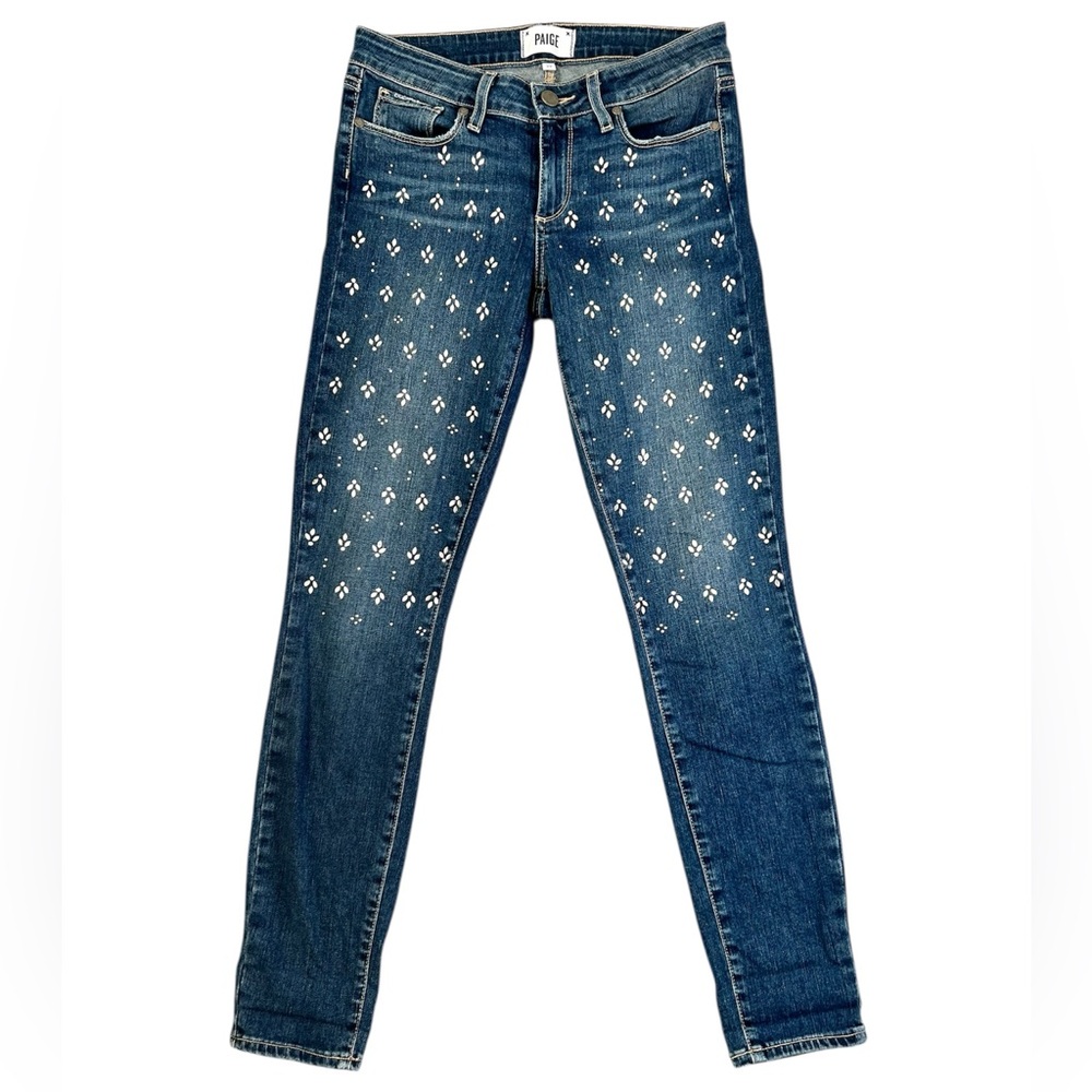 PAIGE Verdugo Skinny Crystal Embellished Jeans - Picture 3 of 10